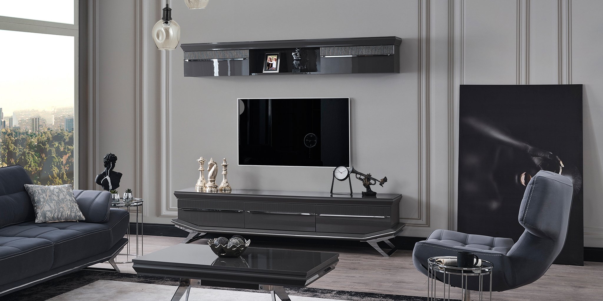 Asya Silver TV Unit